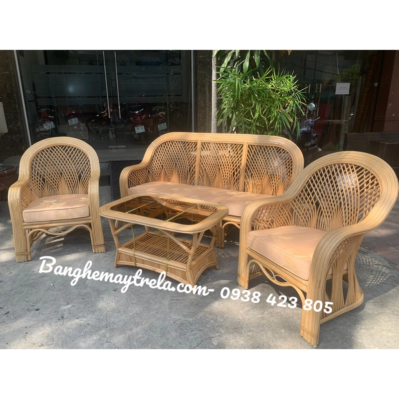 Sofa mây tự nhiên cây đóng hiện đại 531950