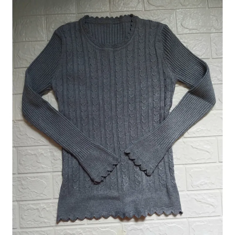 Áo len nữ tay dài màu xám MỚI 95% 1029467