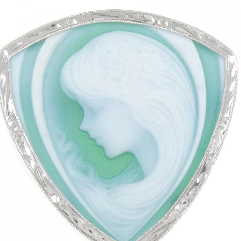 K18WG/K14WG Mã Não Cameo Brooch - Hàng hiệu Chính hãng 872557