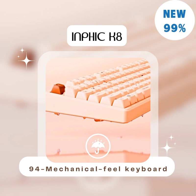 Bàn phím văn phòng K8 Inphic chống ồn kết nối cáp rời type C Like NEW 238735