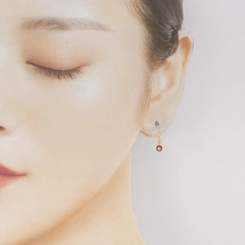 K18YG Garnet Bông tai - Hàng hiệu Chính hãng 863786