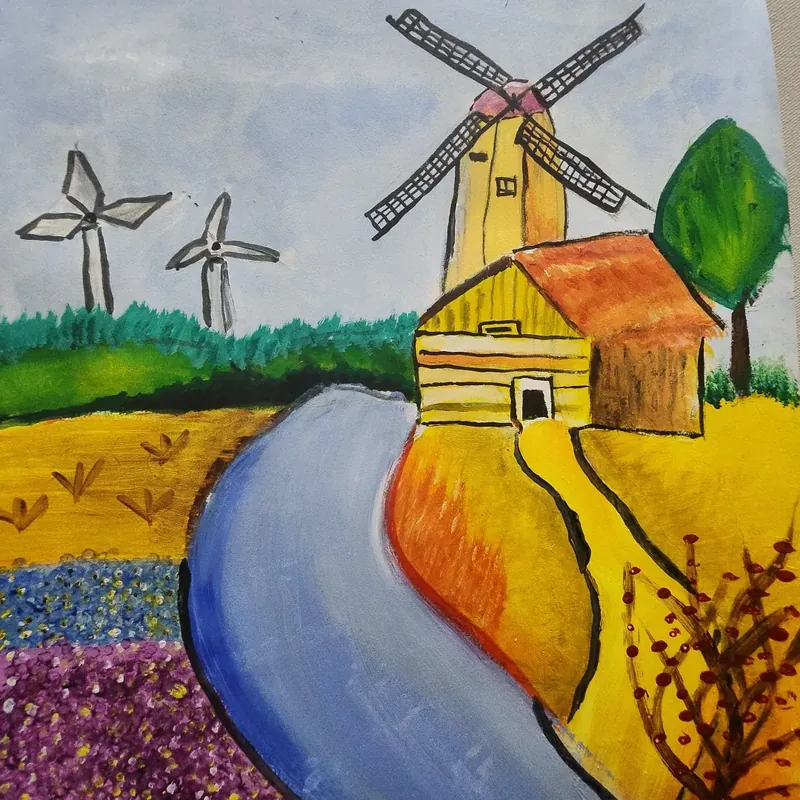 Tranh vẽ acrylic Phong cảnh 686788