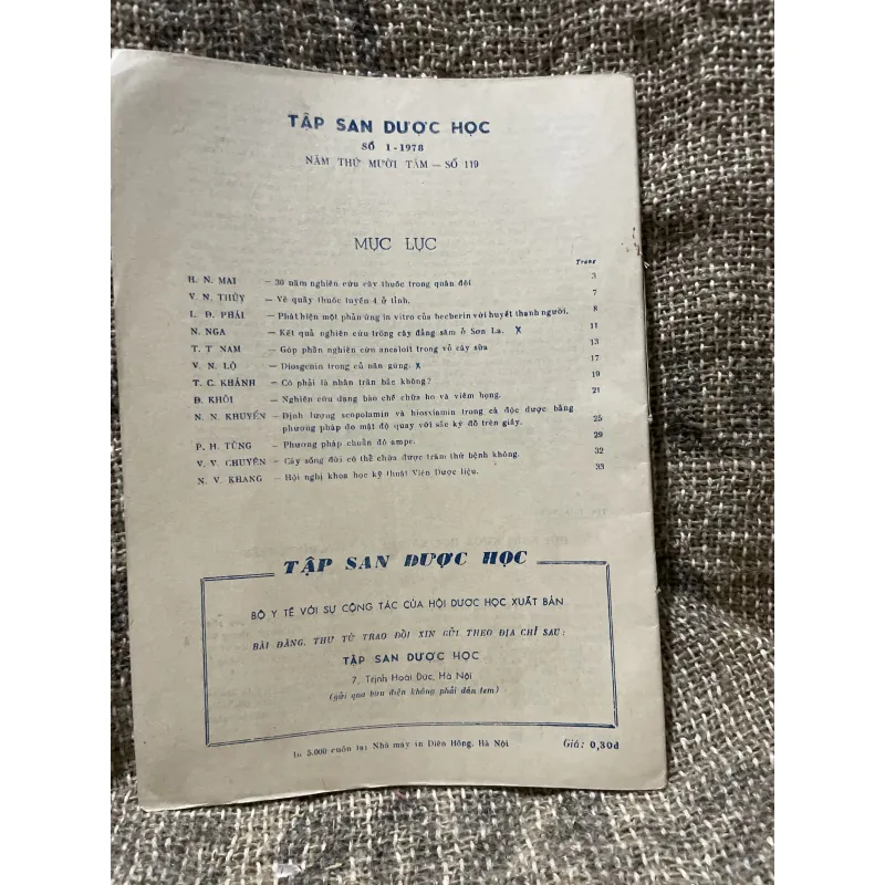 Tạp chí Dược học - khổ lớn số 1.1978 1009101
