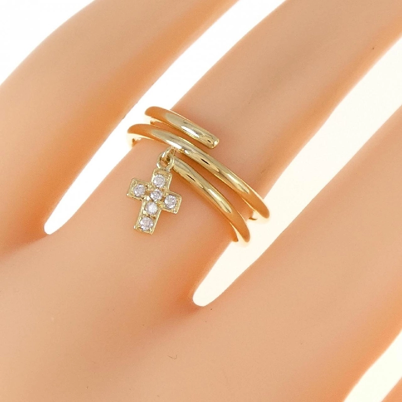 Nhẫn kim cương K18YG chéo 0.05CT 671737