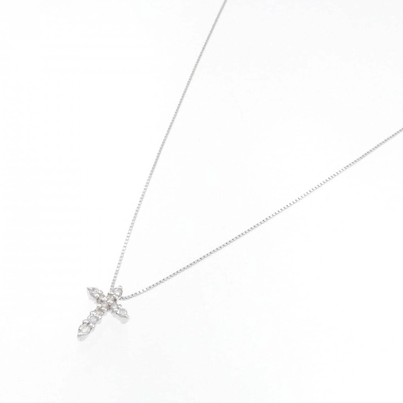 K18WG Dây chuyền kim cương chéo 0.16CT - Hàng hiệu Chính hãng 862421