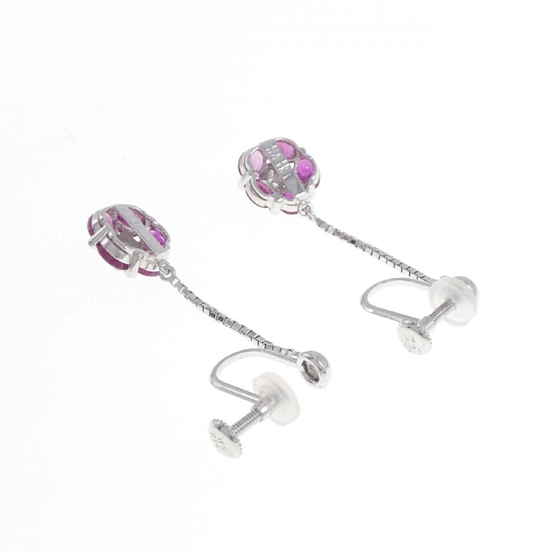 K14WG Hoa Hồng Ruby Bông Tai 2.30CT - Hàng hiệu Chính hãng 872257