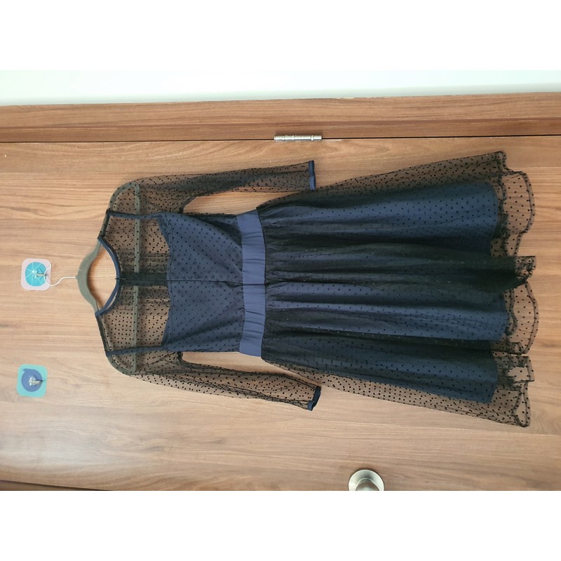 Đầm lưới sang trọng xanh đen 117727