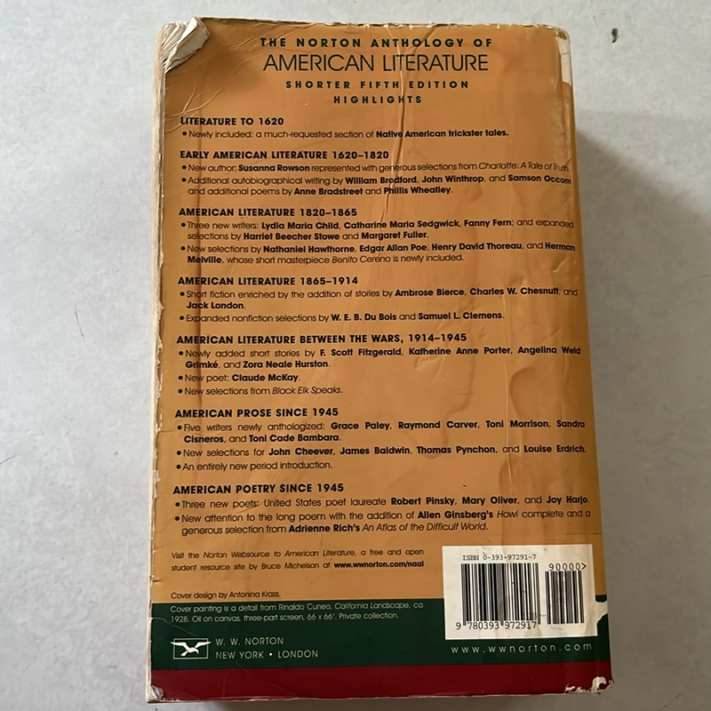 The Norton Anthology of American Literature by Nina Baym (1999, Trade Paperback) 509271