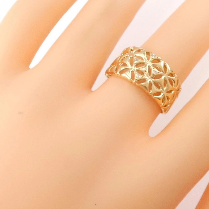 Nhẫn kim cương K18YG 0.03CT 666842