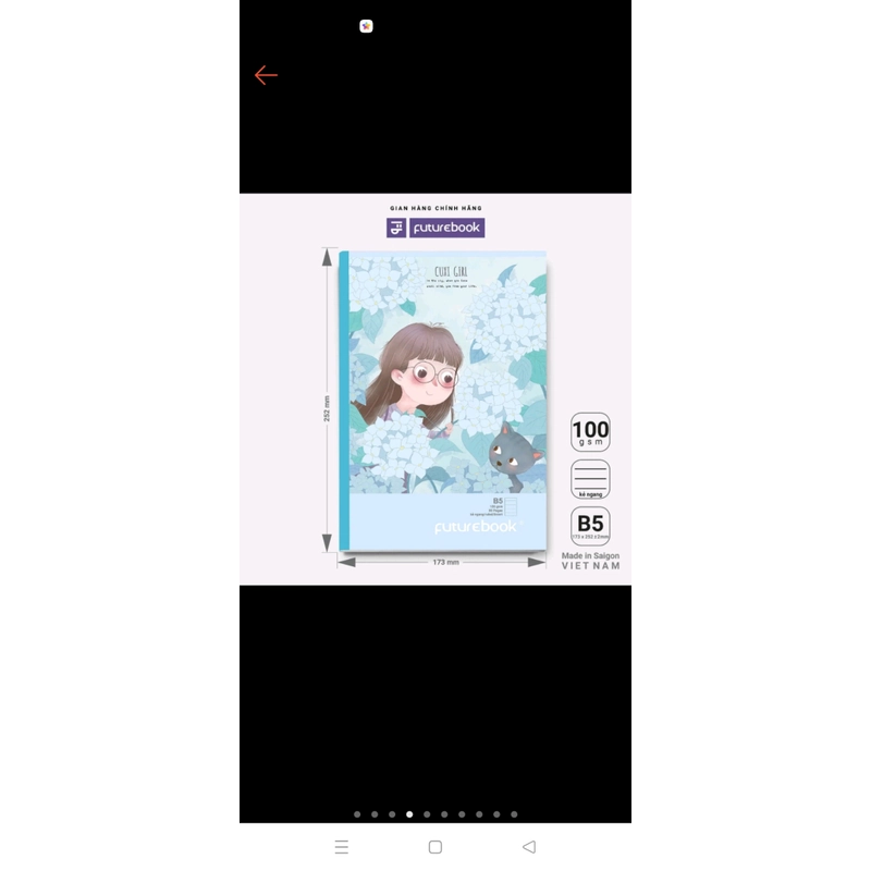 5 quyển kẻ Ngang May Gáy B5 FUTUREBOOK 100gsm 120 Trang CUXI GIRL 251300