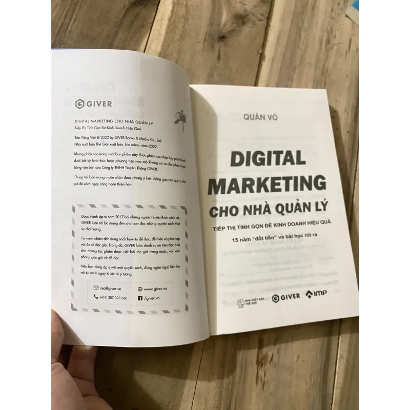 DIGITAL MARKETING CHO NHÀ QUẢN LÝ - Tác giả Quân Võ  1004626