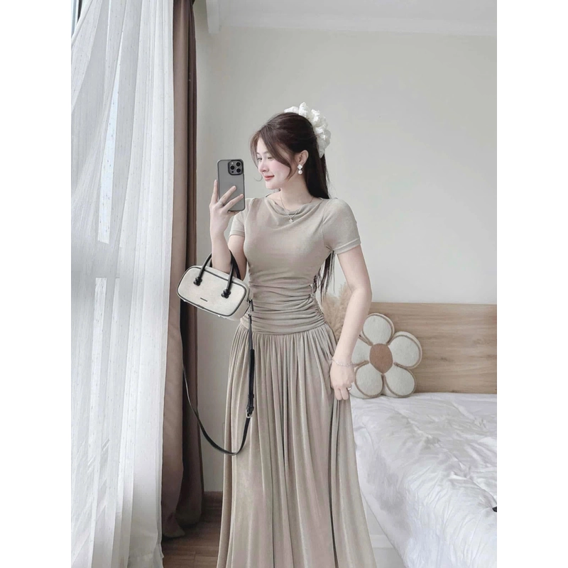 Váy maxi trễ vai mặc 3 kiểu size L (Mới nguyên tem mác) 443042