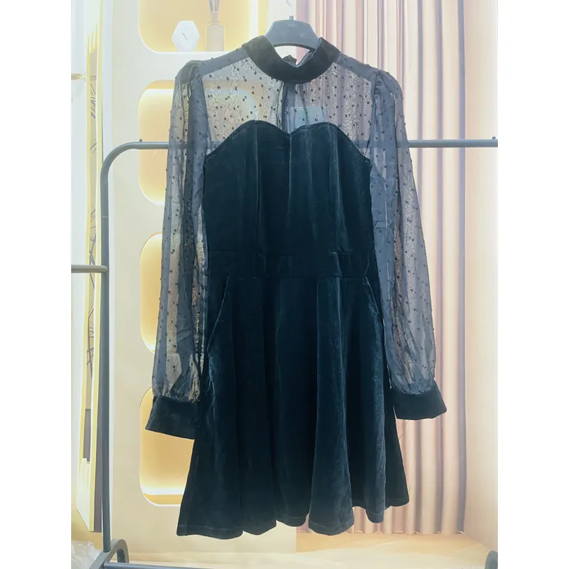 Váy nhung phối ren  690885