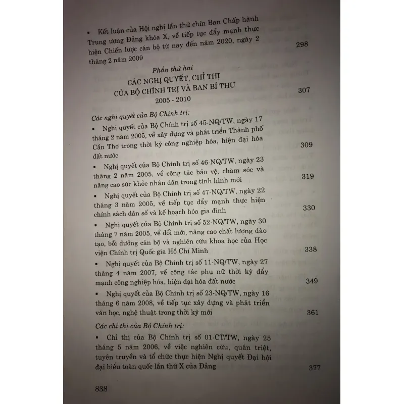 Các nghị quyết của trung ương Đảng 2005-2010 744822