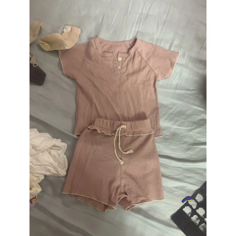 Bộ cộc bé gái màu Hồng size 80 1030282