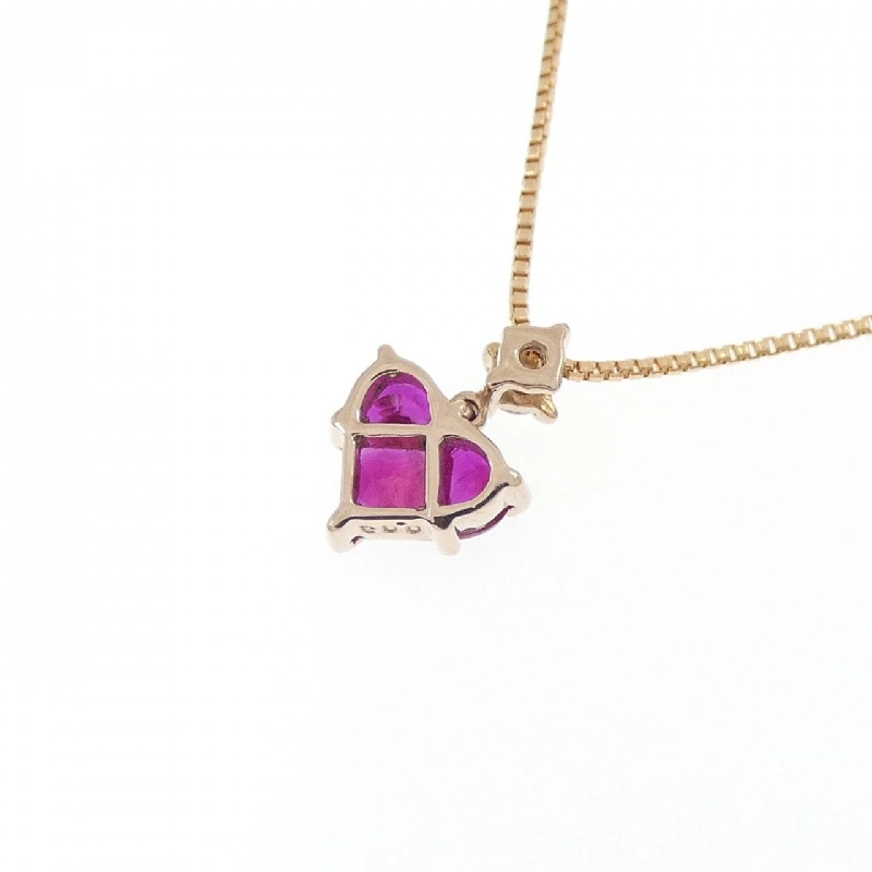 K18PG Mặt Dây Chuyền Hình Trái Tim Đá Ruby - Hàng hiệu Chính Hãng 859478