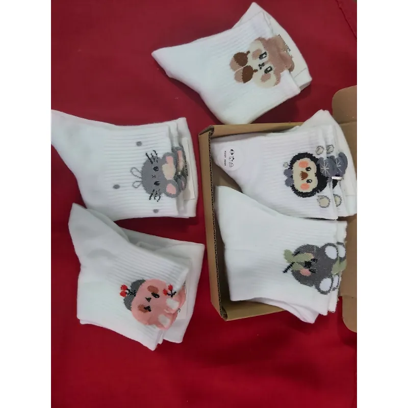 Combo 3 đôi vớ trắng cổ cao, họa tiết dễ thương  1001134