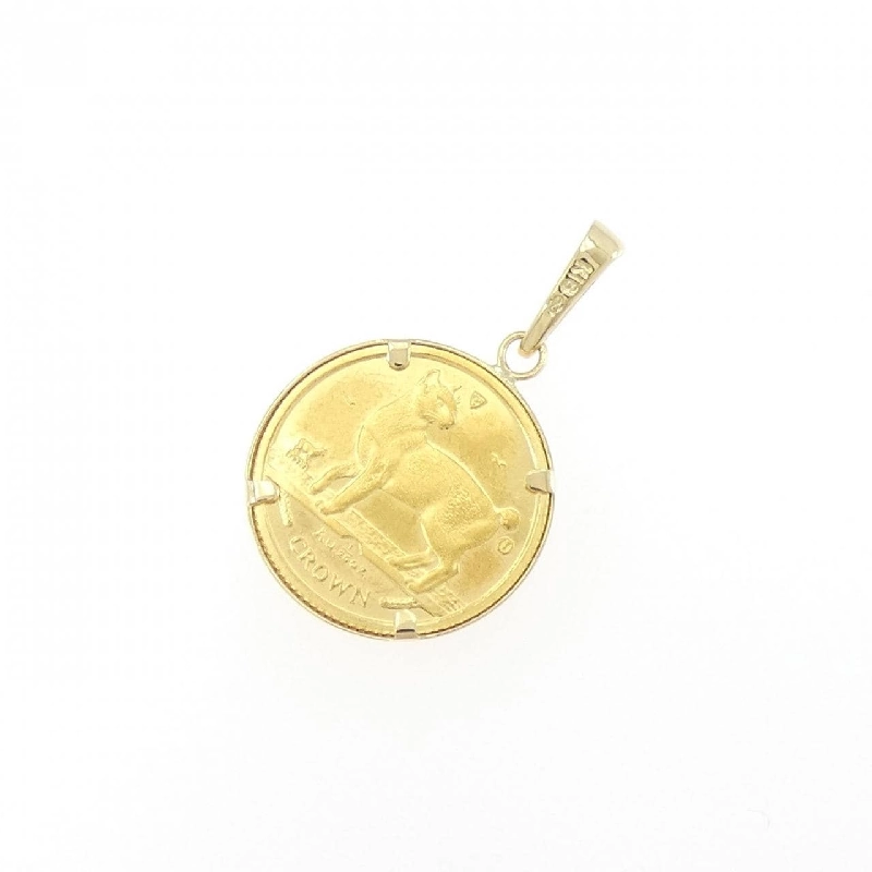 K18YG(枠) Mặt dây chuyền đồng tiền - Hàng hiệu Authentic 870839