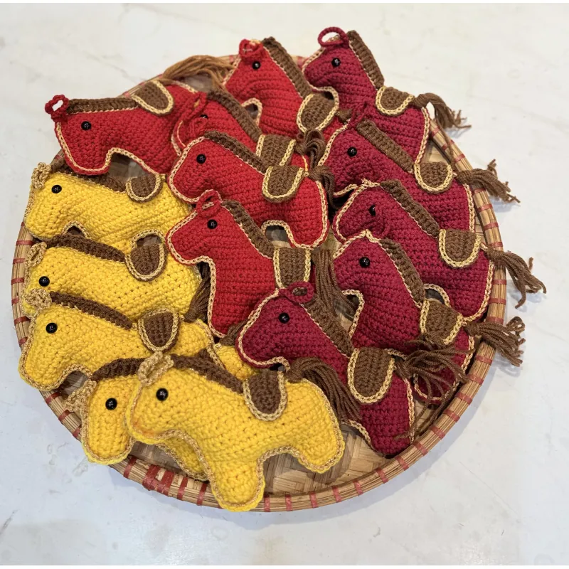 Đồ trang trí Tết Bính Ngọ 2026 con ngựa làm thủ công bằng len, búp bê ngựa bằng len 756055