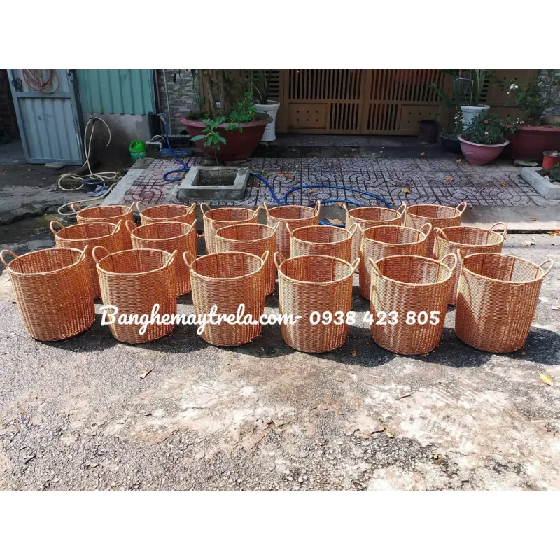 Giỏ mây nhựa tròn đựng đồ 706690