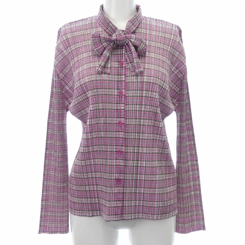 【Cổ điển】Pleats Please 2005 Kiểu kẻ sọc PP51-JJ653 7560036 Áo sơ mi 633681