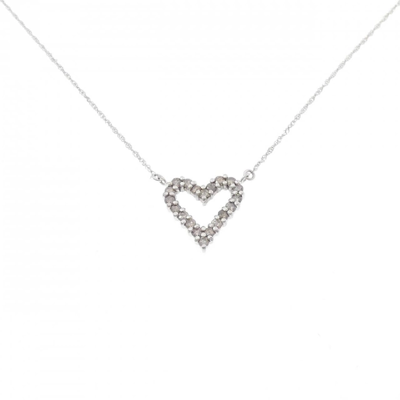 K18WG Dây chuyền kim cương hình trái tim 0.50CT - Hàng hiệu chính hãng 858670