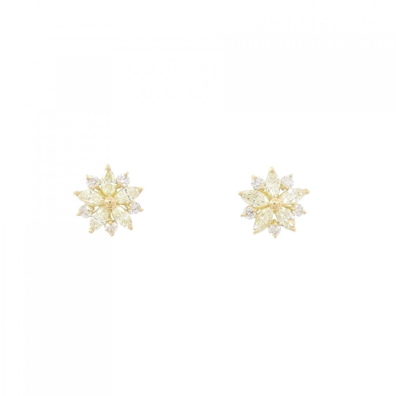 Bông tai kim cương K18YG hoa 0.40CT - Hàng hiệu chính hãng 868222