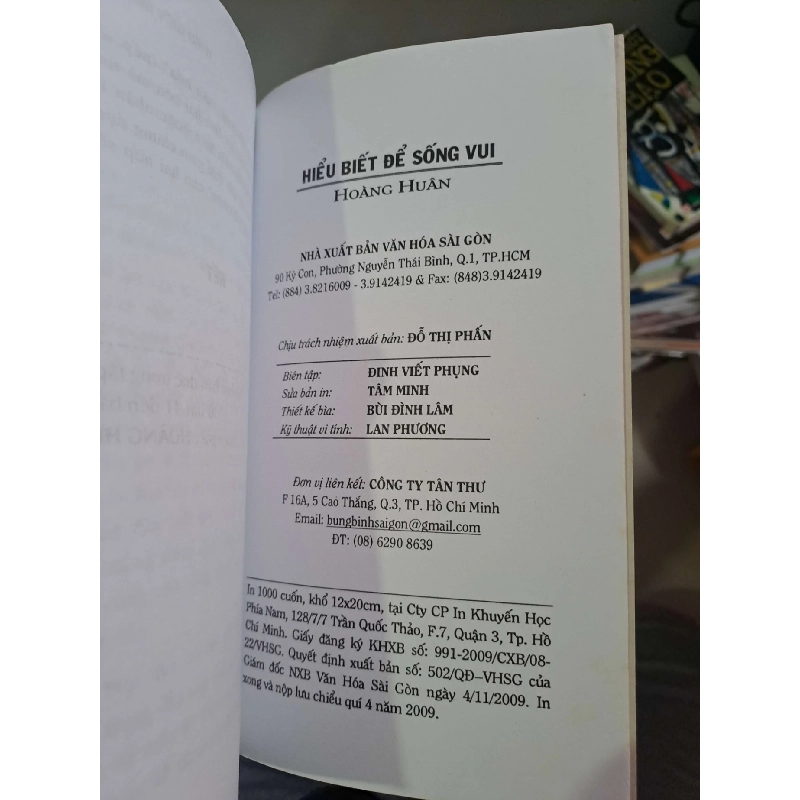 Hiểu biết để sống vui - Hoàng Huân KHOA HỌC ĐỜI SỐNG HCM0910 920283