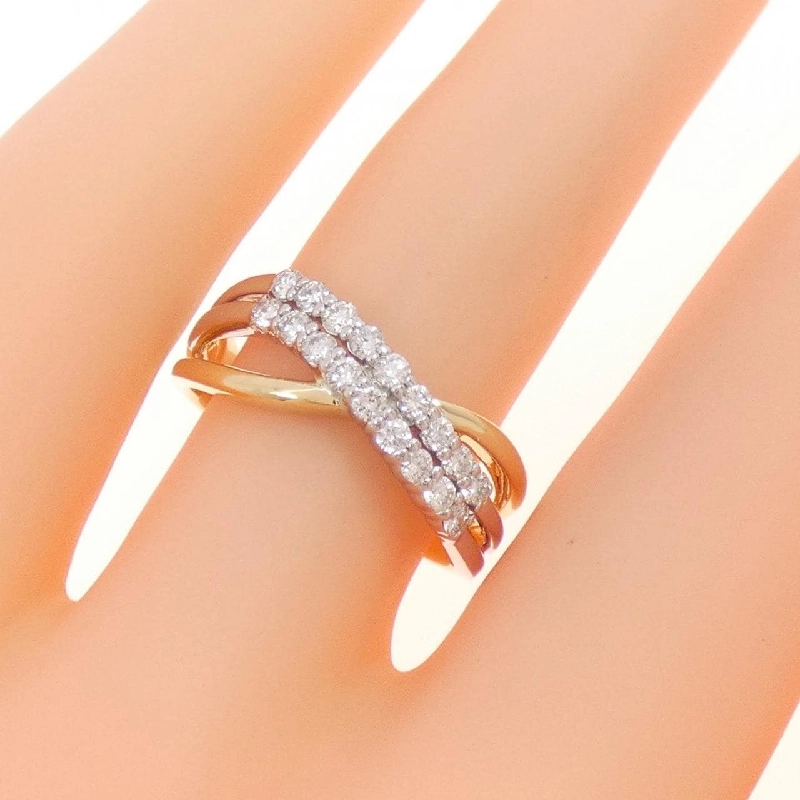 Nhẫn kim cương K18YG/PT 0.32CT 671754