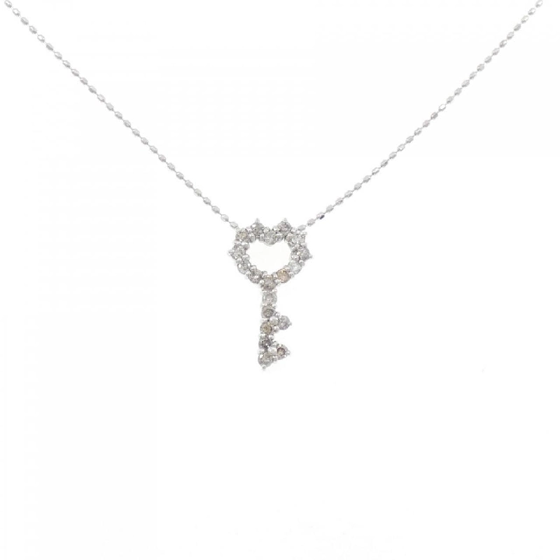 K18WG Khóa Kim Cương Dây Chuyền 0.31CT - Hàng hiệu Chính hãng 860828