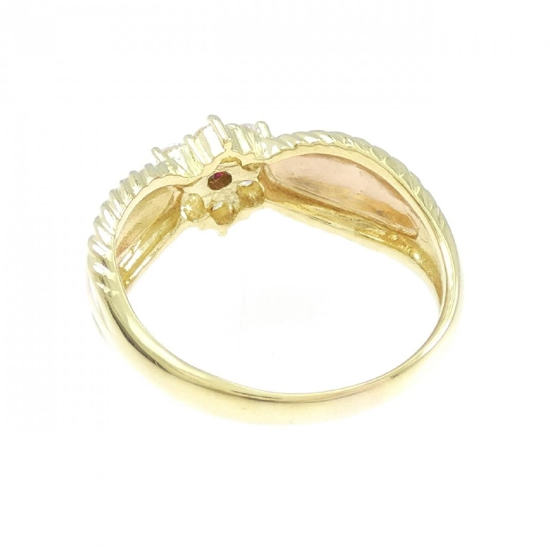 Nhẫn hoa ruby K18YG/K18PG - Hàng hiệu Authentic 852905