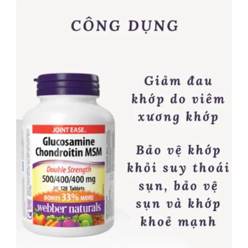 (Hàng CTY mới) Viên uống Glucosamine Webber Naturals nhập khẩu Canada - Hộp 120 viên 735862