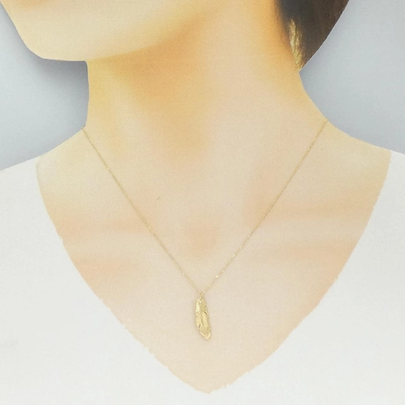 K18YG Dây chuyền lông vũ - Hàng hiệu Authentic 857078