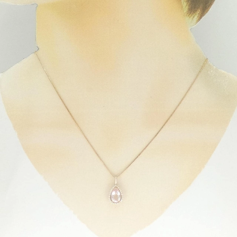 K18PG Morganite Necklace 1.07CT - Hàng hiệu Authentic 861023