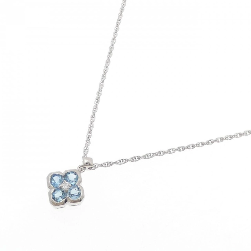 Dây chuyền Aquamarine PT900/PT850 Hoa 0.88CT - Hàng hiệu Chính hãng 859509