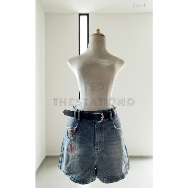 Set áo croptop quần short jean kèm nịt QCCC 11479