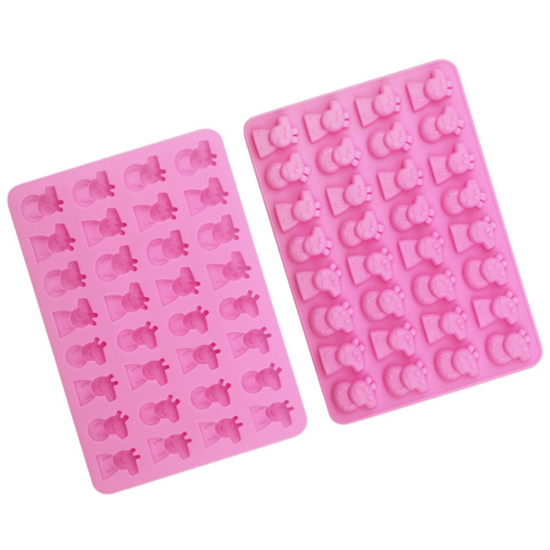 Khuôn silicon làm rau câu, kẹo dẻo chip chip , socola 32 heo con Peppa Cute - Mã số 1118 338361