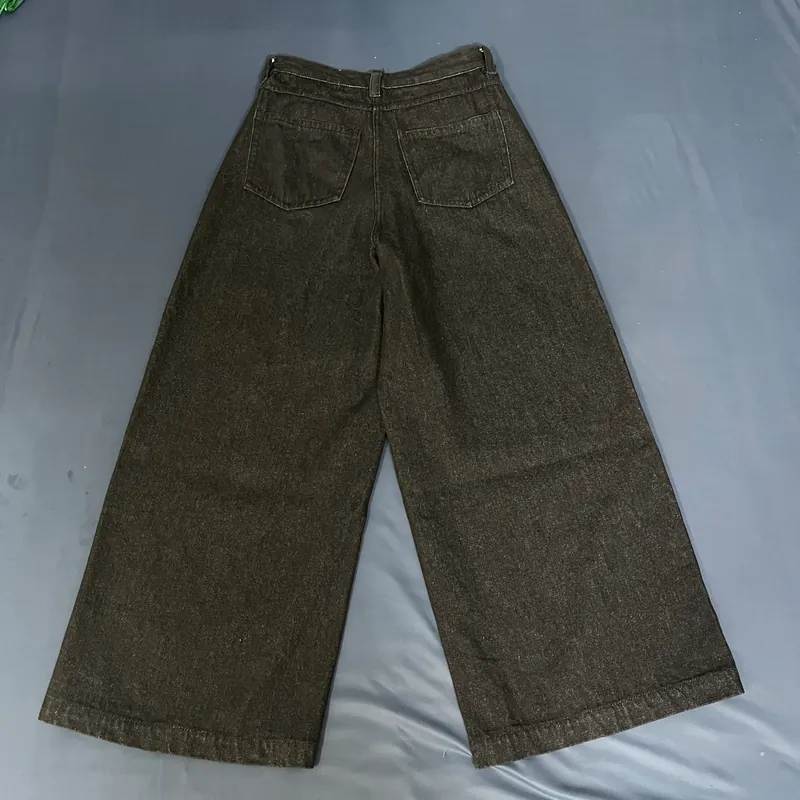 Quần Raw Denim đen ống rộng 578162