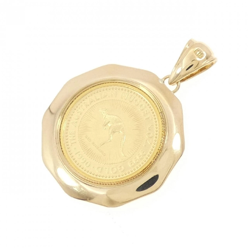 K18YG(枠) Mặt dây chuyền đồng xu - Hàng hiệu Chính hãng 870741