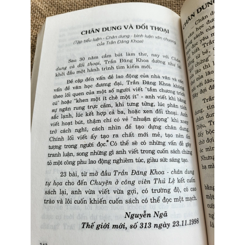 Chân,dung và đối thoại, Trần Đăng Khoa ( Phụ luc: Dư luận về Chân dung và đối thoại)  369310