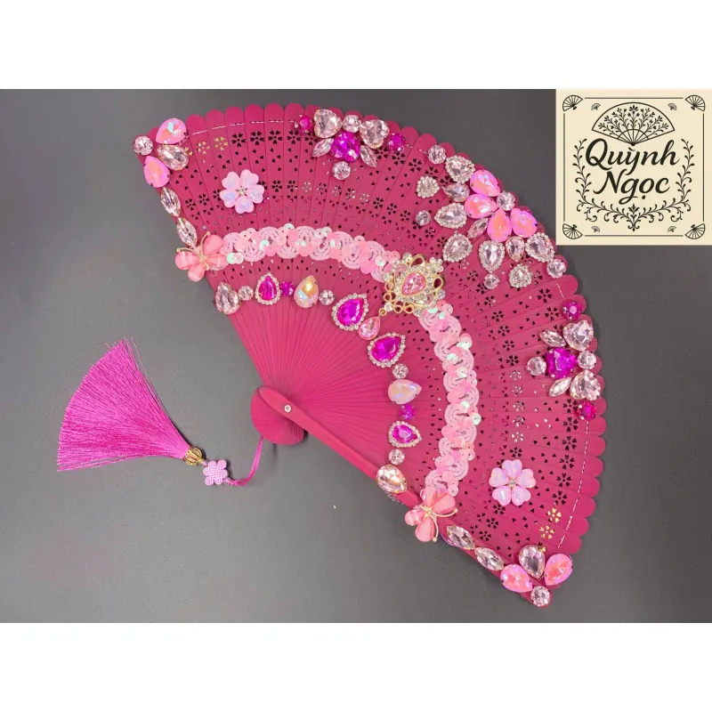 Quạt Hầu Đồng Đính Đá 2 mặt 611198