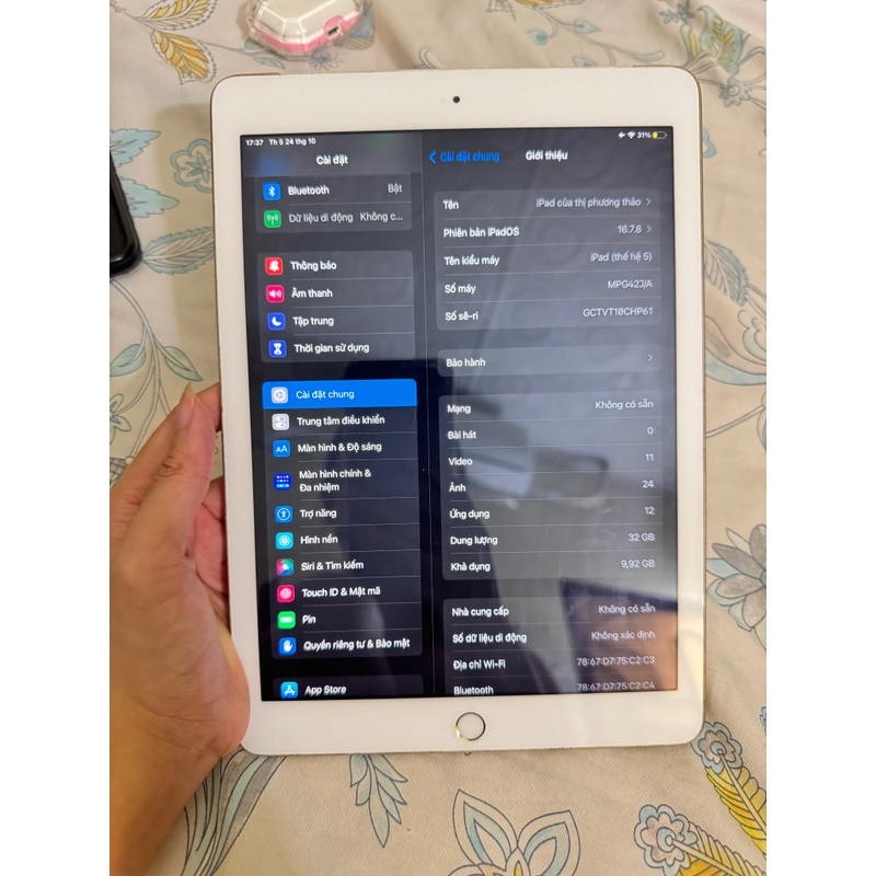 ipad gen 5 chính hãng chưa qua sửa chữa 308970