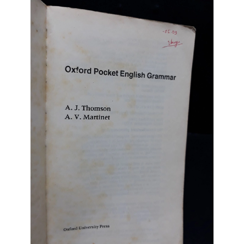 Oxford Pocket English Grammar mới 70% bẩn bìa, ố, có chữ ký HCM1410 A.J.Thomson & A.V. Martinet HỌC NGOẠI NGỮ 302826