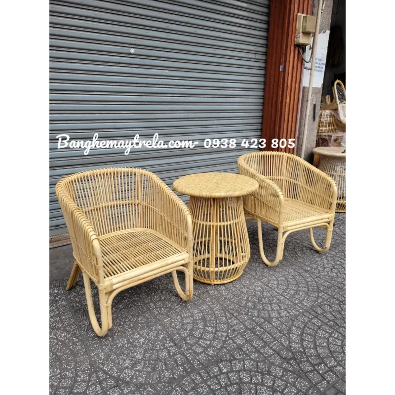 Bộ bàn ghế mây uống trà phòng ngủ 590158