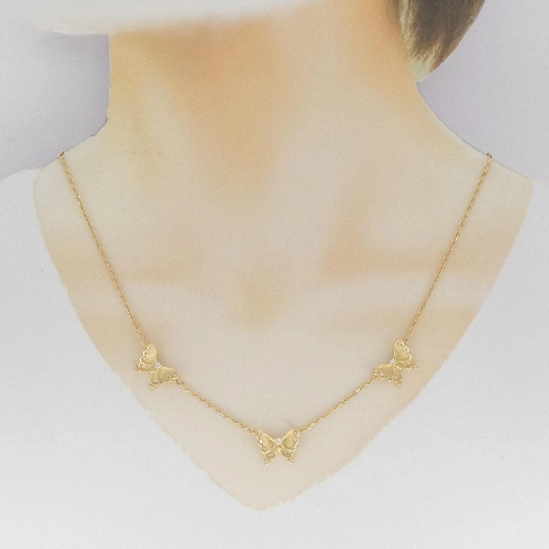 K18YG Bướm Kim Cương Dây Chuyền 0.35CT - Hàng hiệu Chính Hãng 862824