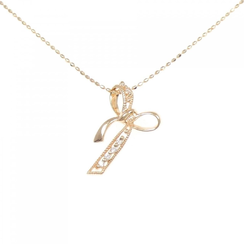 K10PG Dây chuyền kim cương hình ruy băng 0.04CT - Hàng hiệu Chính hãng 859925