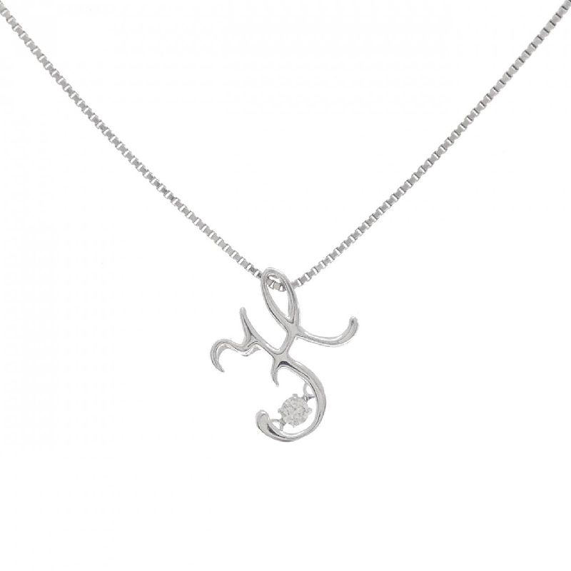 K18WG/PT850 Chữ cái H Dây chuyền kim cương 0.05CT - Hàng hiệu Chính hãng 858723