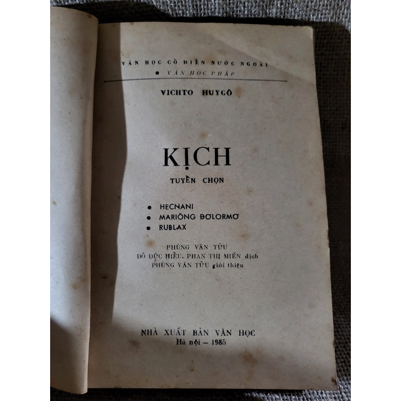 Kịch Victor Hugo, Phùng Văn tửu, Phạm Thị Mến, Đỗ Đức Hiểu dịch 305351