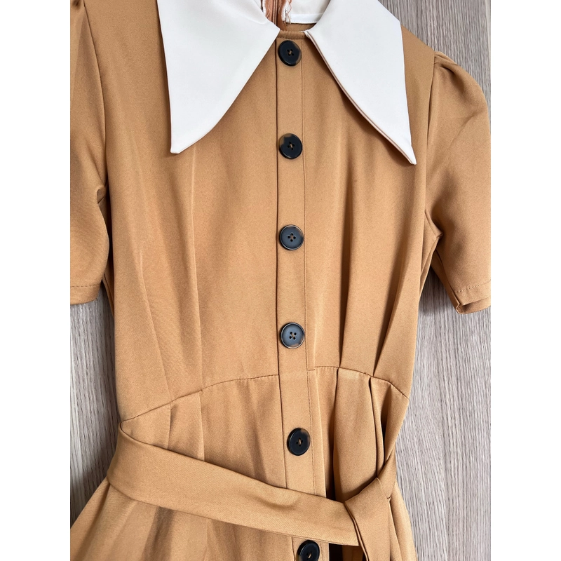 Váy thanh lịch cổ bẻ dài dễ thương 494466