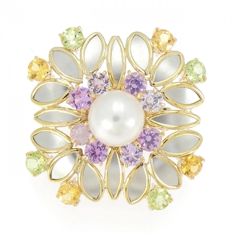 K18YG/PT850 Ngọc trai Akoya Brooch 7.0mm - Hàng hiệu Chính hãng 871130